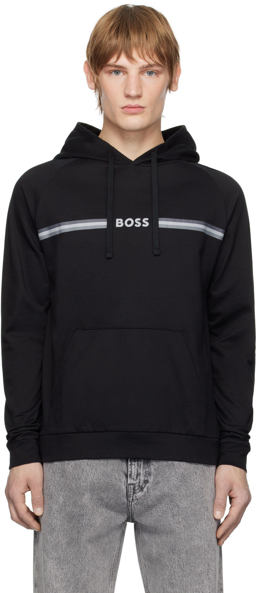Sweatshirt BOSS Hoodie With Logo Sort | 50535854