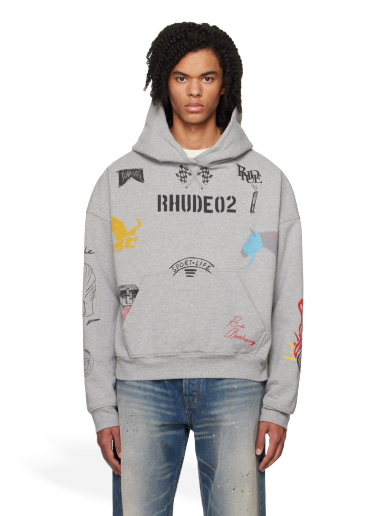 Sweatshirt Rhude Scribble Hoodie Grå | RHFW23HO14489142