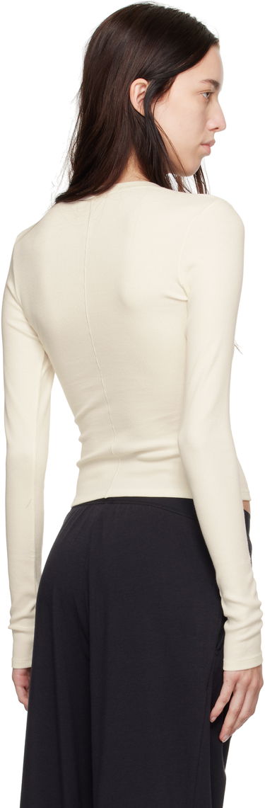 Sweater SKIMS SKIMS Cotton Rib Long Sleeve T-Shirt Hvid | TP-LST-4689, 2
