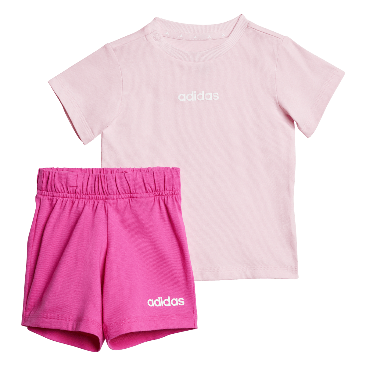 Træningsdragt adidas Originals Short Sleeve T-shirt with Snaps and Shorts Set Lyserød | JC9744, 0