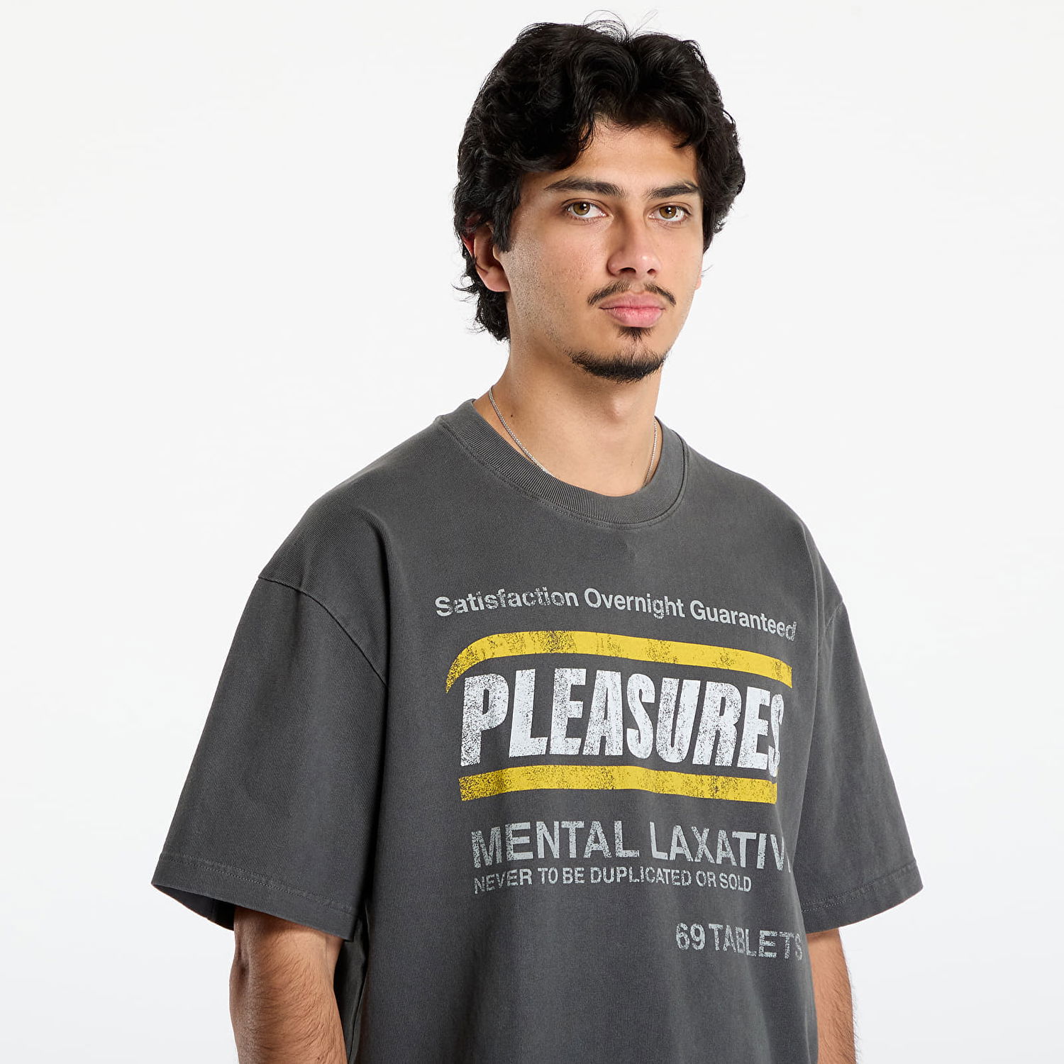 T-shirt Pleasures Relief Heavyweight T-shirt Grå | P25F041-BLACK, 1