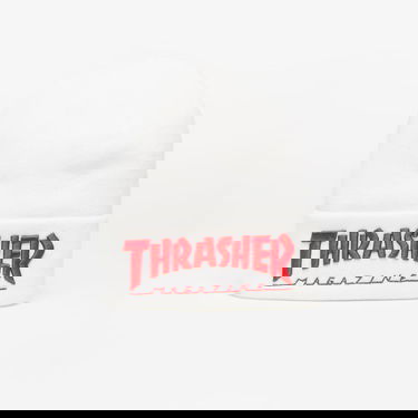 Beanie Thrasher Embroidered Logo Beanie White/ Red Hvid | 145146, 0