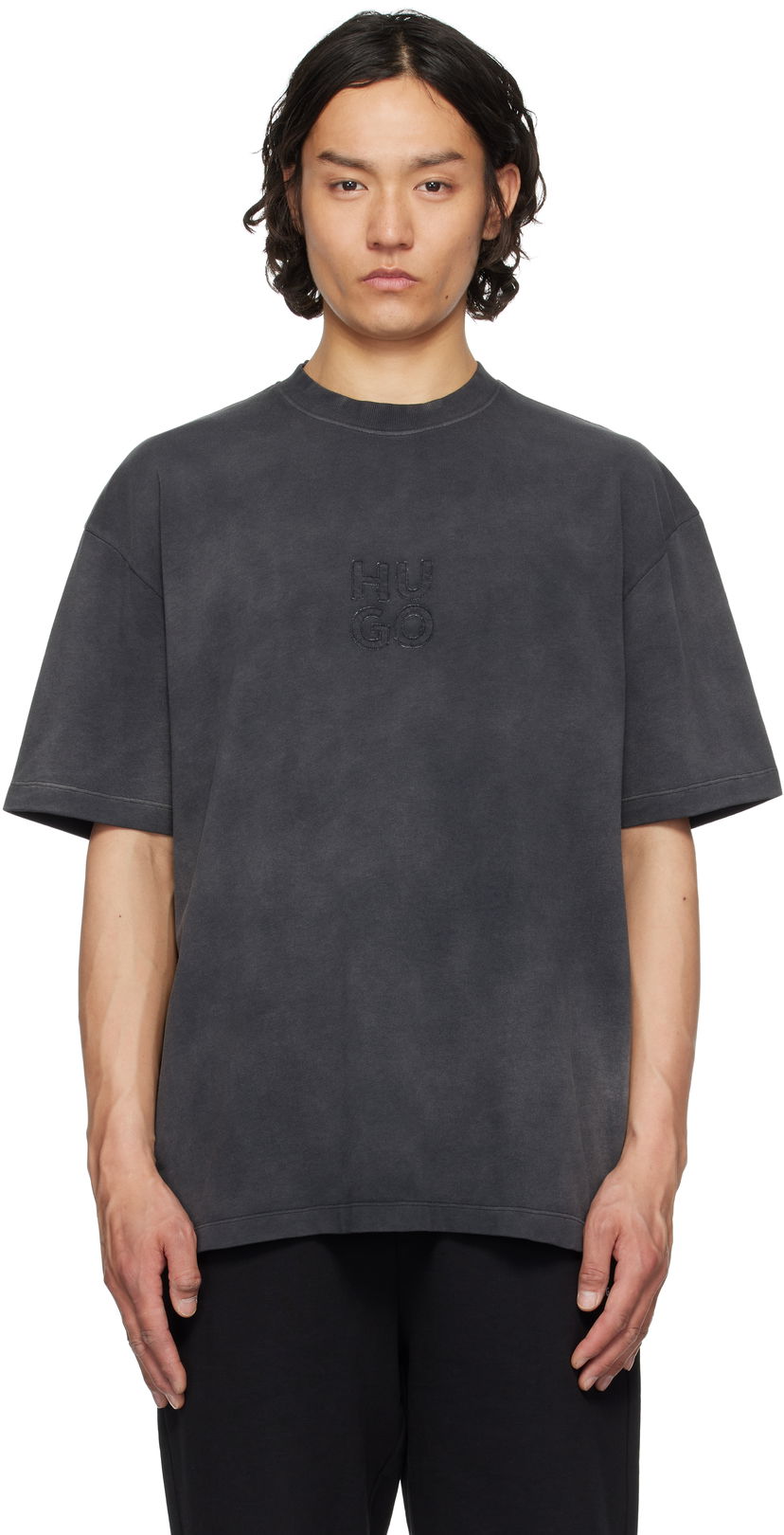 T-shirt BOSS Hugo Logo Appliqué T-Shirt Grå | 50535302