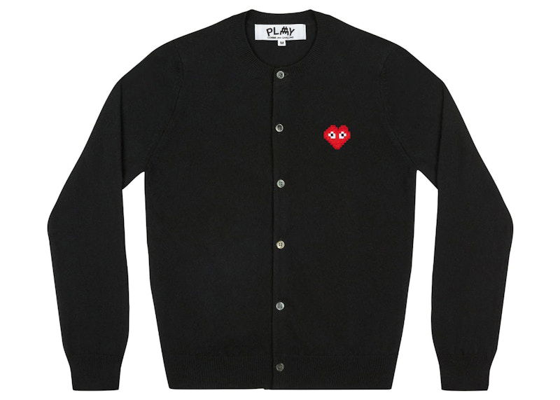 Sweater Comme des Garçons Play Invader Heart Cardigan Sort | AZ-N083-051