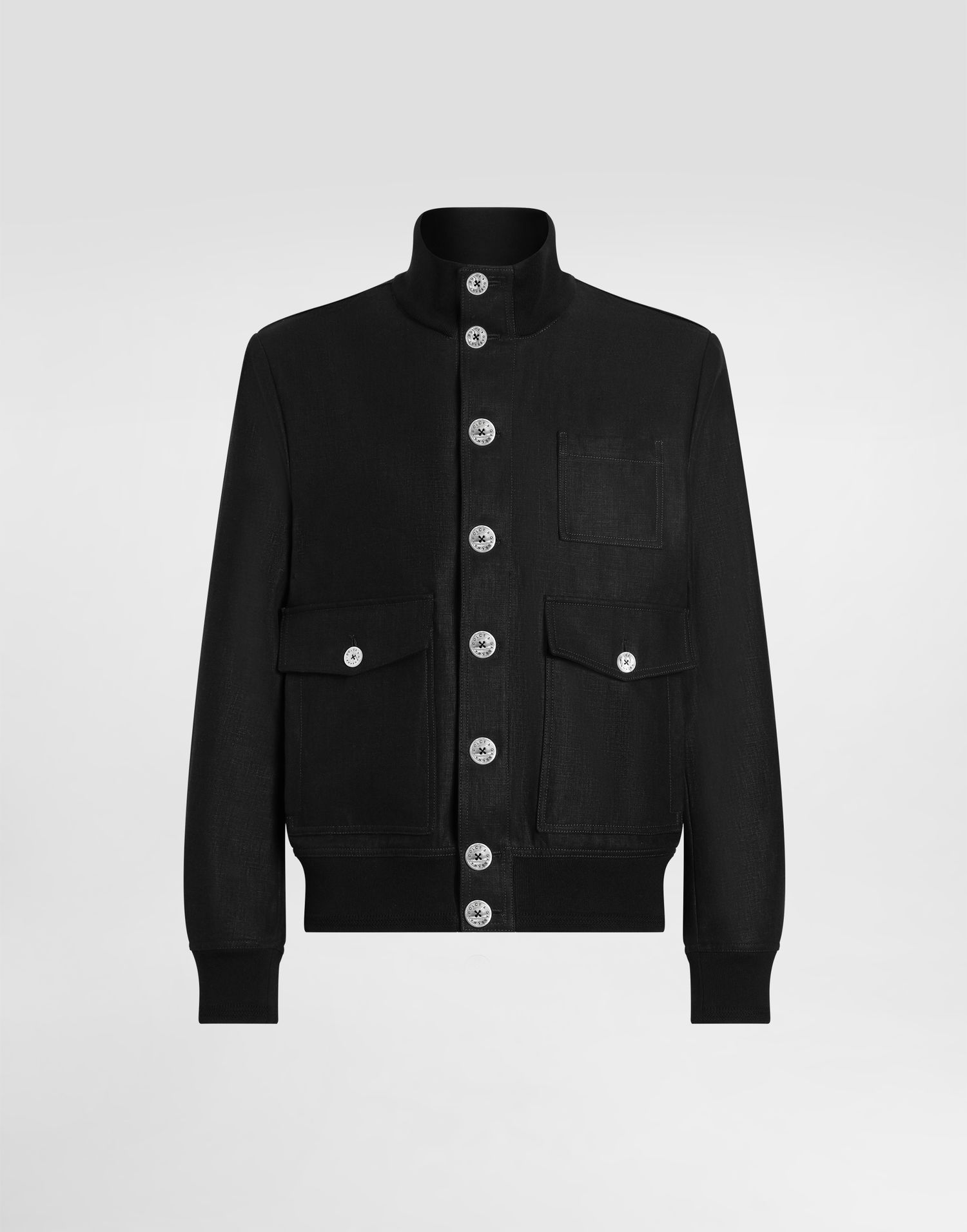 Jakke Dolce & Gabbana Dolce & Gabbana Linen Blouson Jacket Sort | G9BOFTFU4LXN0000, 0