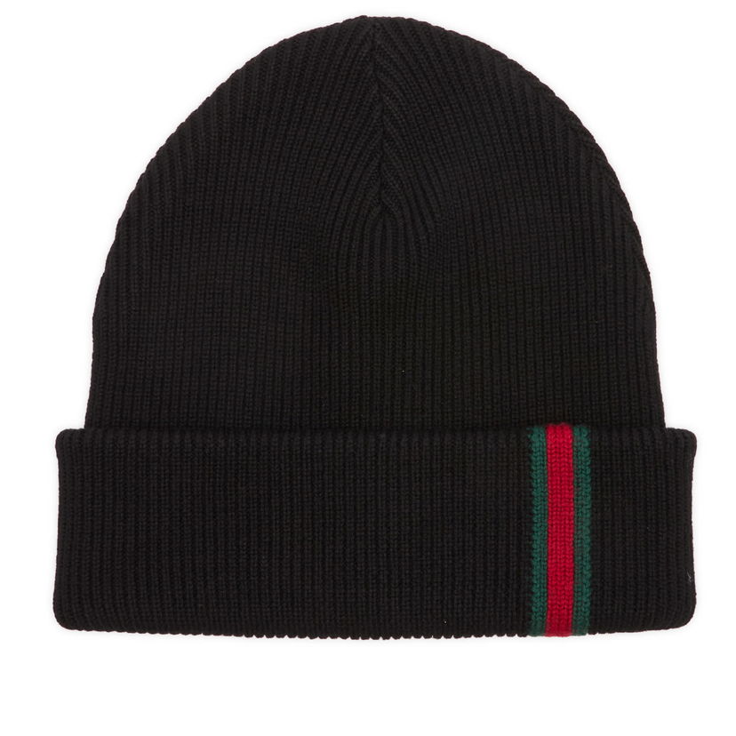Beanie Gucci Gucci Web Knitted Beanie Sort | 834192-4G200-1000