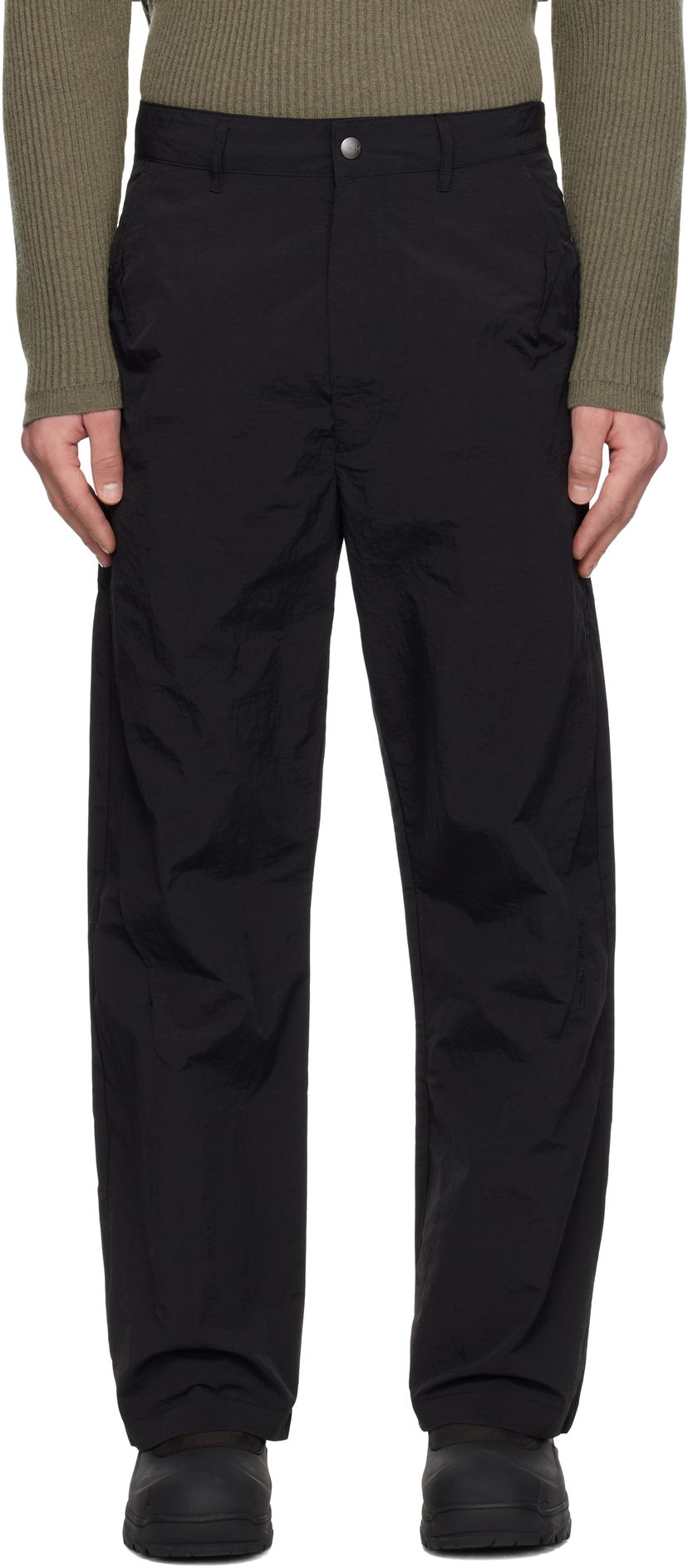 Bukser izzue Pleated Taslan Trousers Sort | IZXPTL6111F4NBKX