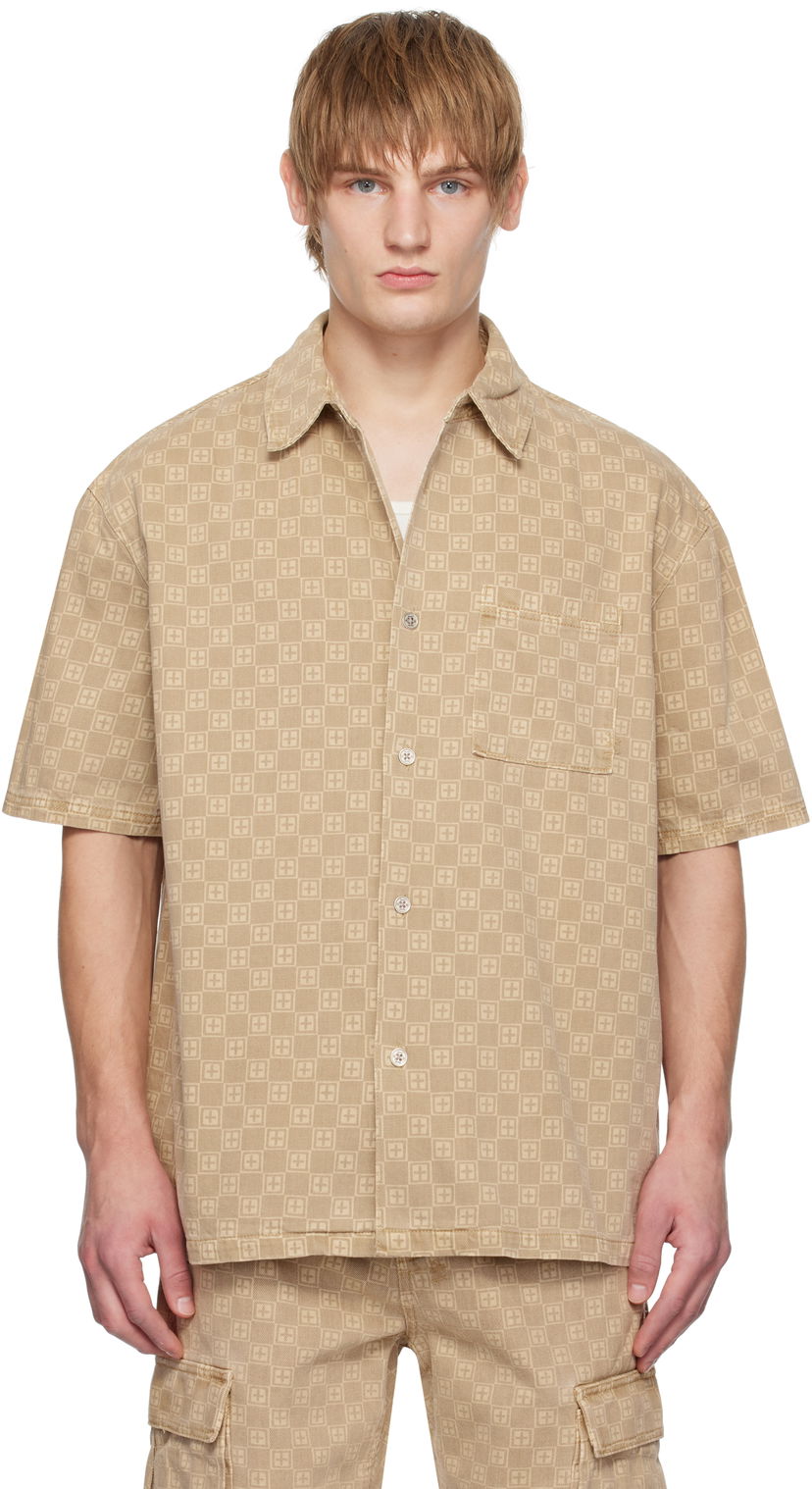 Skjorte Ksubi Box Denim Shirt Beige | MPS25SH002