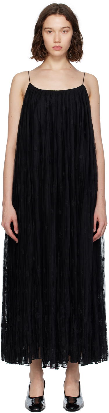 Kjole TOTEME TOTEME Floral Tulle Midi Dress Sort | 253-WRD0211-FB0431, 0