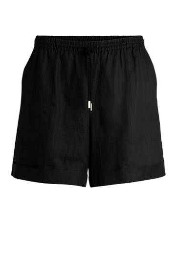 Shorts BOSS Ramie Relaxed-Fit Shorts with Drawstring Sort | 50537924, 0