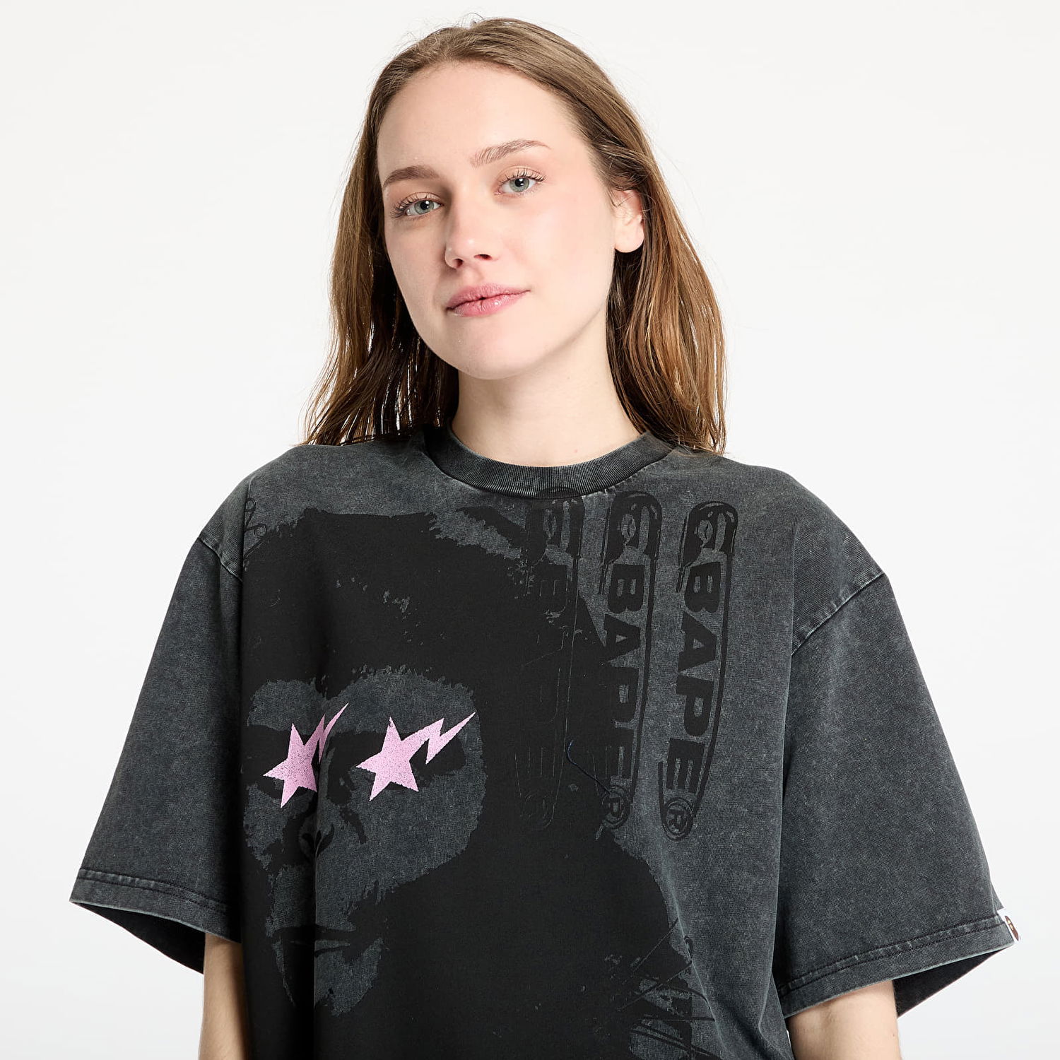 T-shirt BAPE A BATHING APE Garment Dye Multi Logo Relaxed Fit T-Shirt Grå | 001CSL301346MBLK, 1