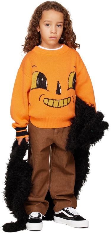 Sweater Perks And Mini Perks and Mini Kids Jack-O-Lantern Sweater Orange | 55004, 3