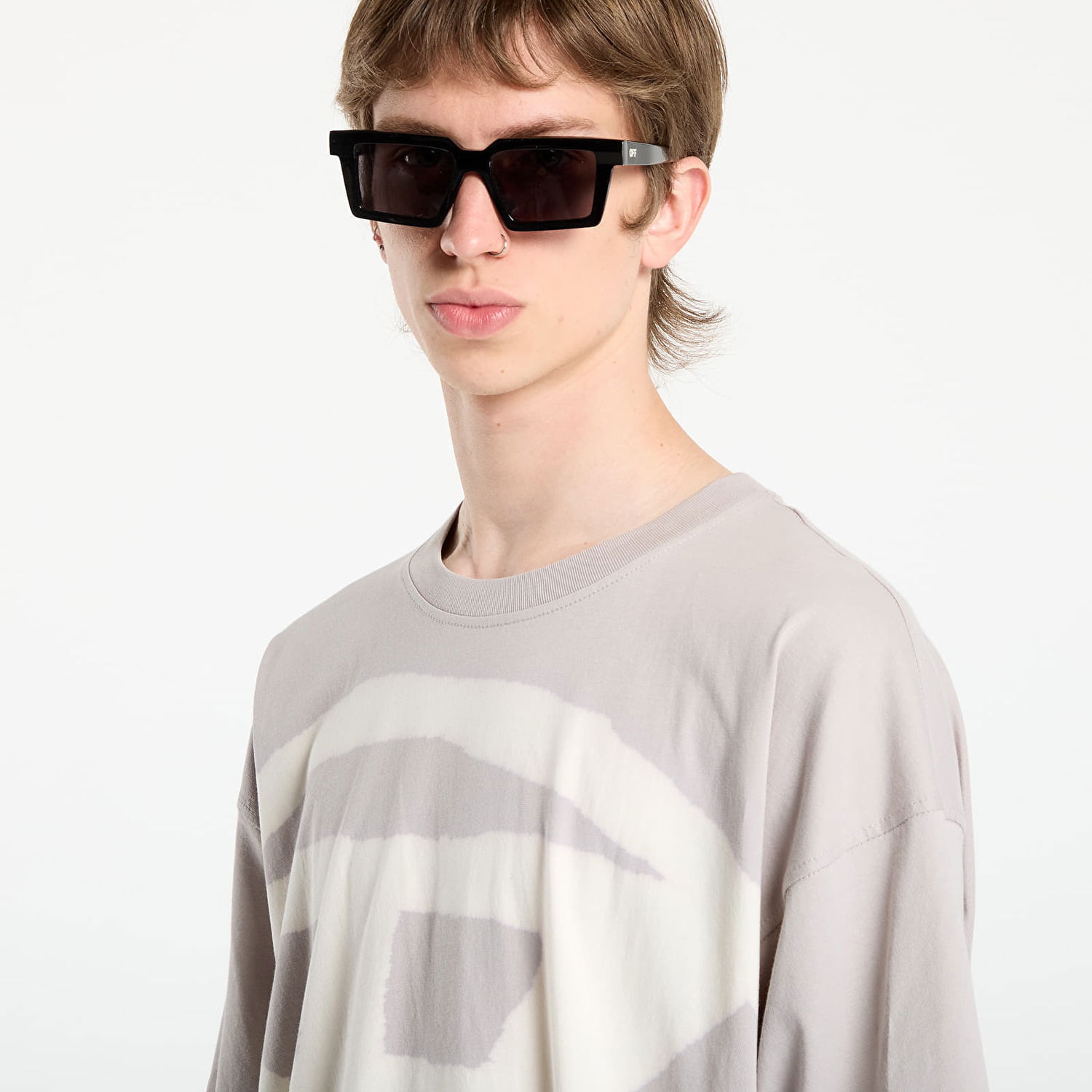 T-shirt Diesel T-Boxt-Bleach T-Shirt Grey Grå | A14872_0QKAS 9BZ, 1