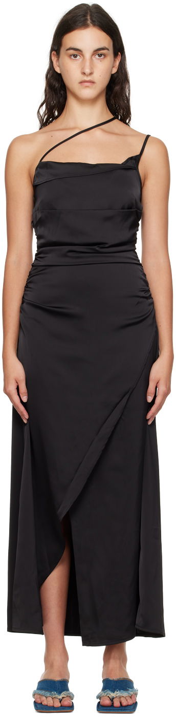 Kjole Han Kjøbenhavn Han Kjobenhavn Asymmetric Midi Dress Sort | W-132773, 0