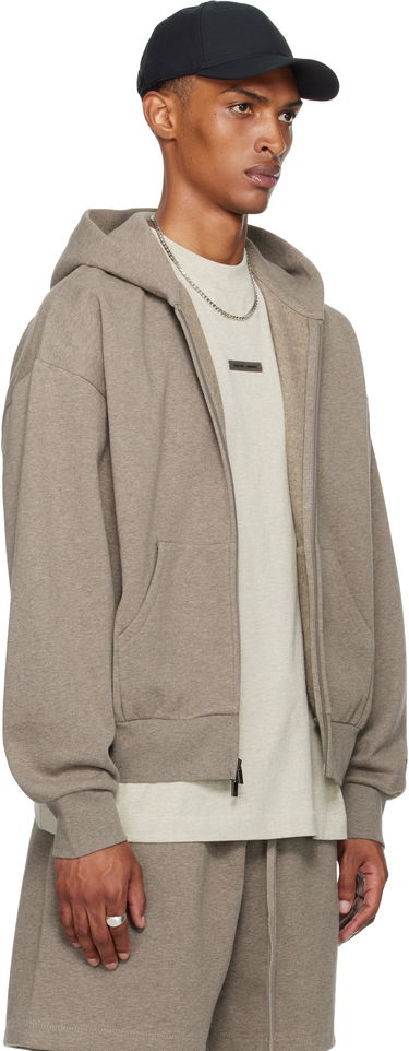 Sweatshirt Fear of God Fear of God ESSENTIALS Classic Fit Fleece Zip-Up Hoodie Grå | 192SP254783F, 1
