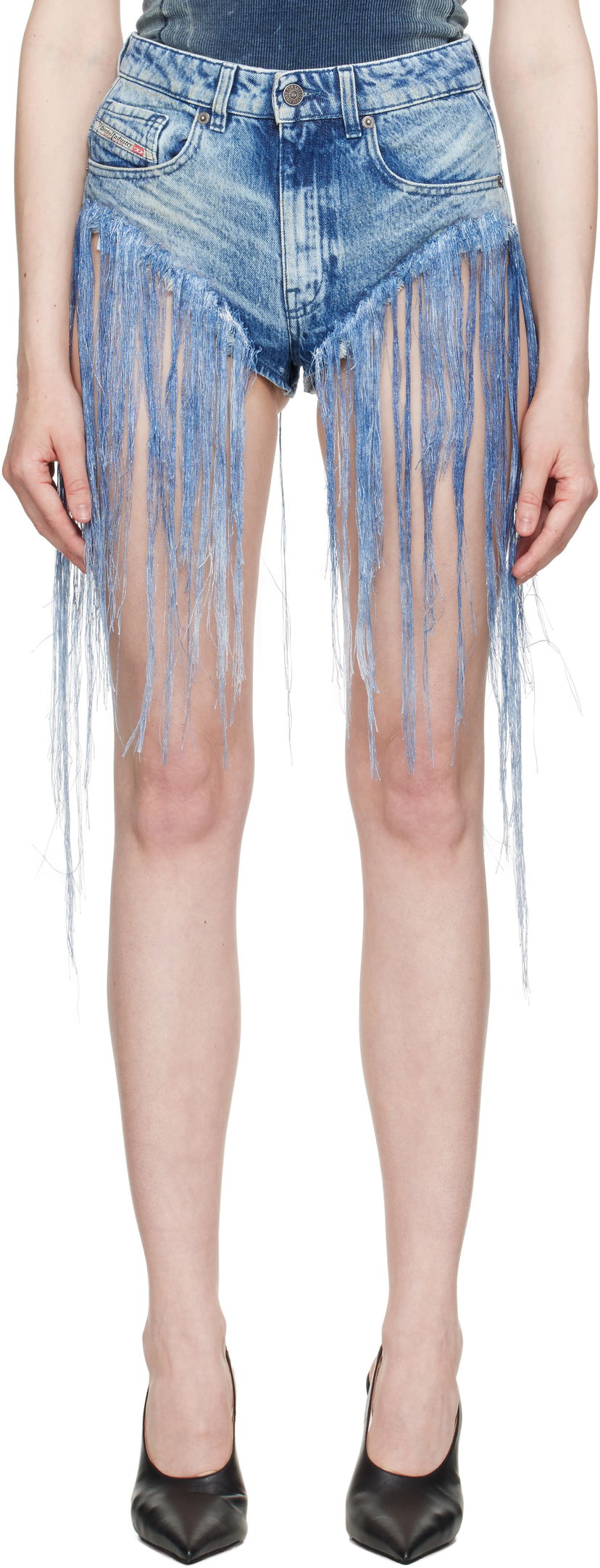 Shorts Diesel Diesel De-Jizz-Fsg Fringe Denim Shorts Blå | A18145 0CMBM
