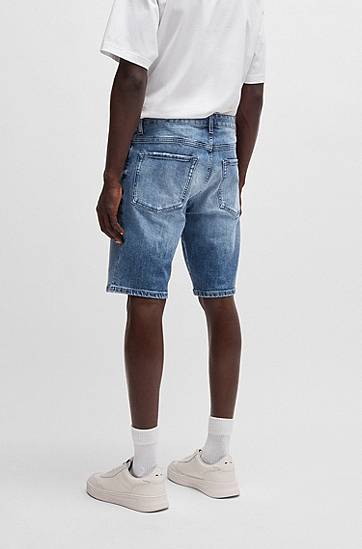 Shorts BOSS Comfort-Stretch Denim Shorts Blå | 50537787, 1
