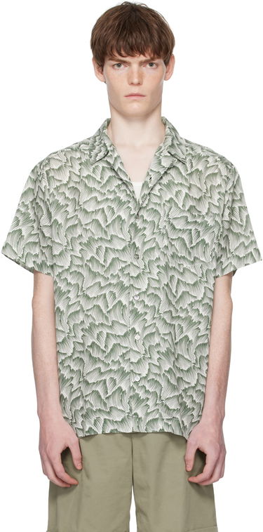 Skjorte A.P.C. A.P.C. Roy Print Camp Collar Shirt Grøn | VIALX-H12608, 0