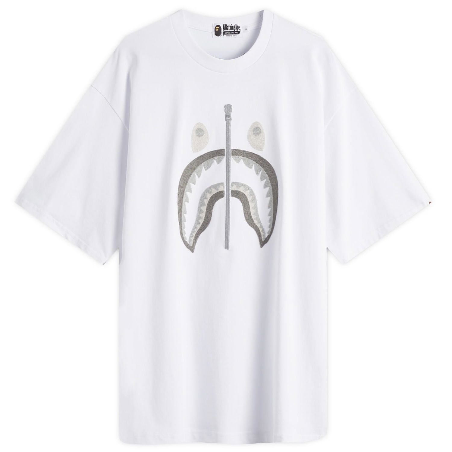 T-shirt BAPE A Bathing Ape Chain Stitch Shark Relaxed Fit T-Shirt, Size Large Hvid | 001CSL301343M-WHT, 0