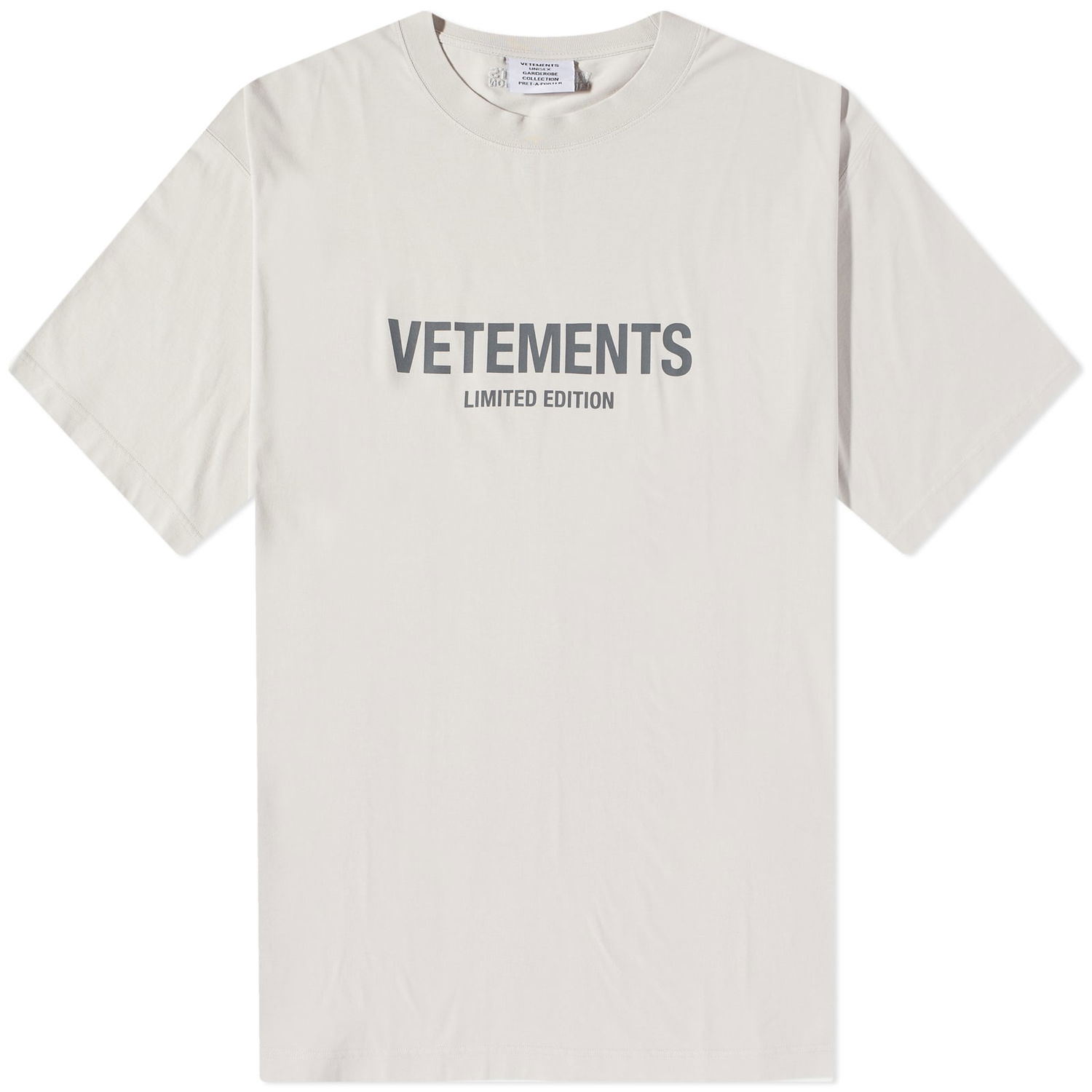 T-shirt VETEMENTS Limited Edition Logo Tee Oyster Mushroom Grå | UE54TR170W, 0