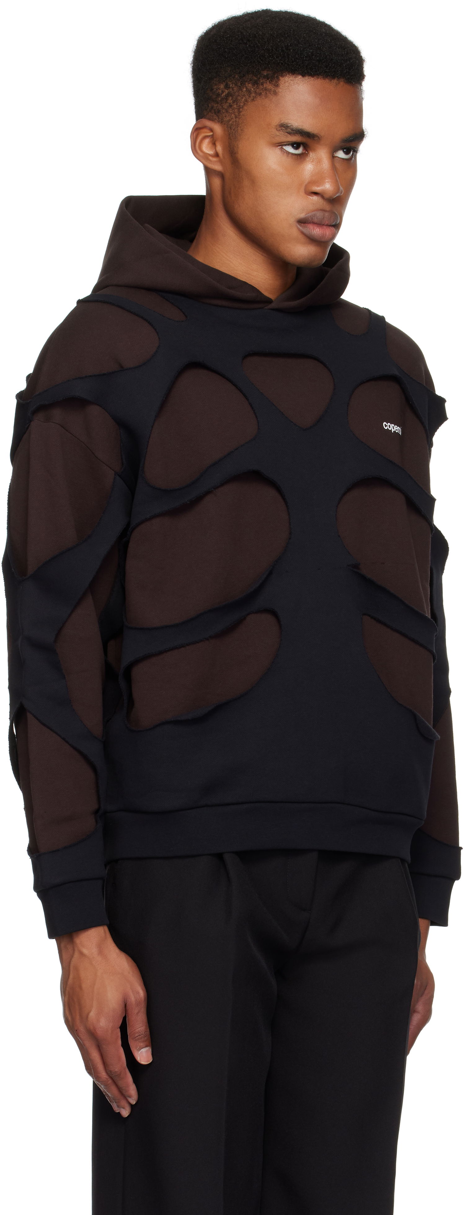 Sweatshirt Coperni Laser-Cut Hoodie Brun | COPJS110523MEN, 1