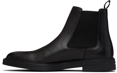 Skopleje BOSS Nappa Leather Chelsea Boots with Signature Stripe Sort | 50552527, 3