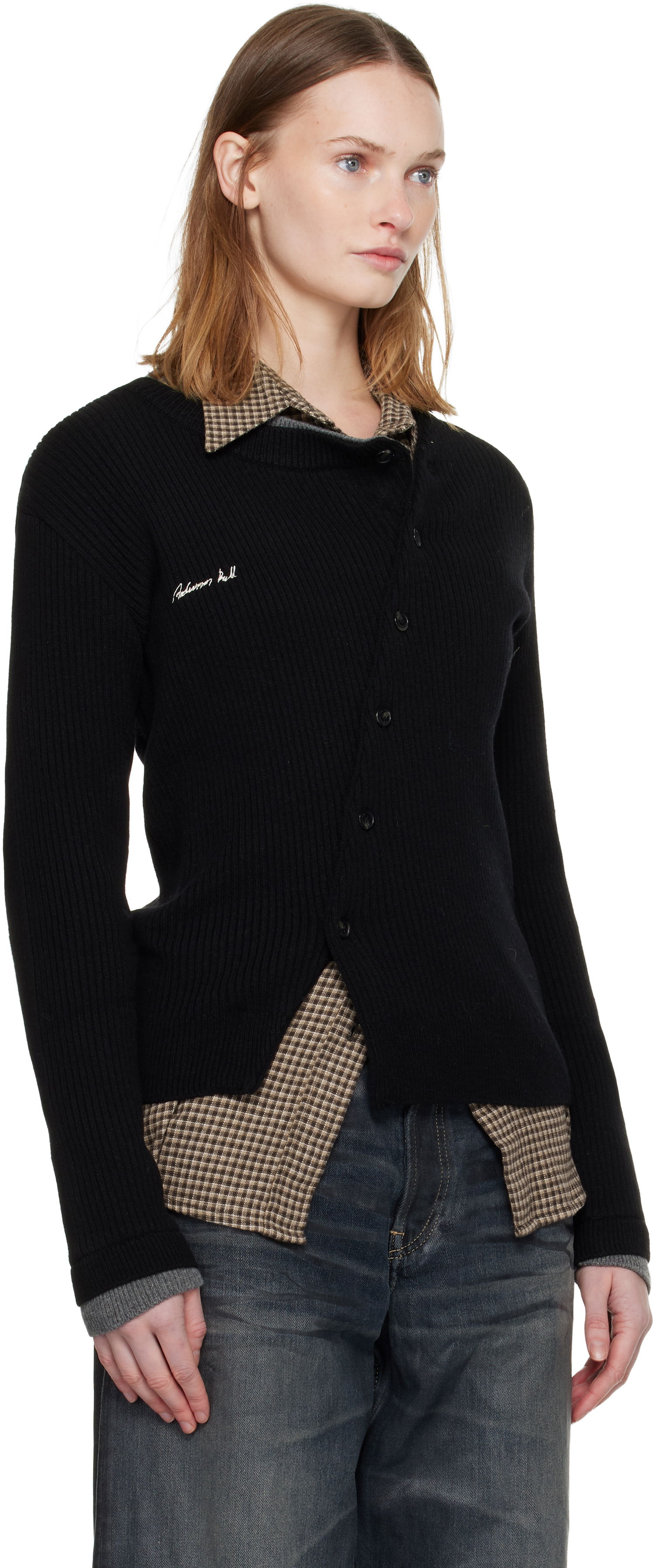 Sweater Andersson Bell Button Slim Knit Cardigan Sort | atb1383w, 1