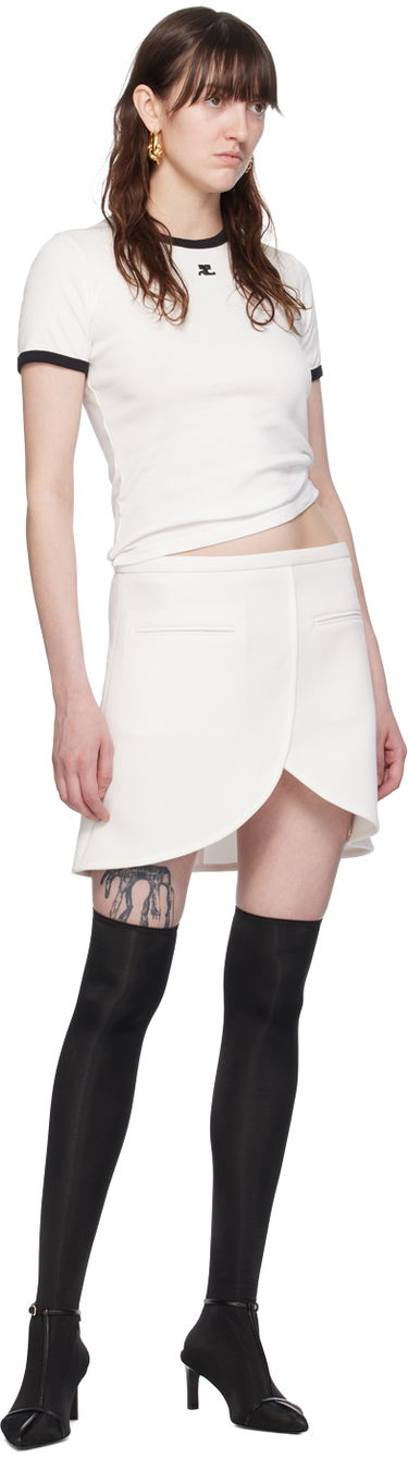 T-shirt Courrèges Courrèges Signature Trim T-Shirt Hvid | VESJTS017JS0070, 3
