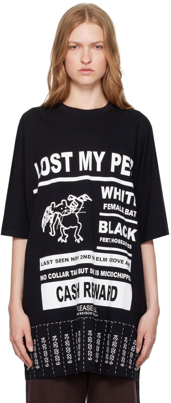 T-shirt Maison Margiela 'Lost Pet' Print T-shirt Sort | S62GD0188 S23588