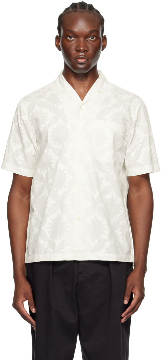 Skjorte Universal Works Universal Works Minari Print Resort Shirt Hvid | P3078