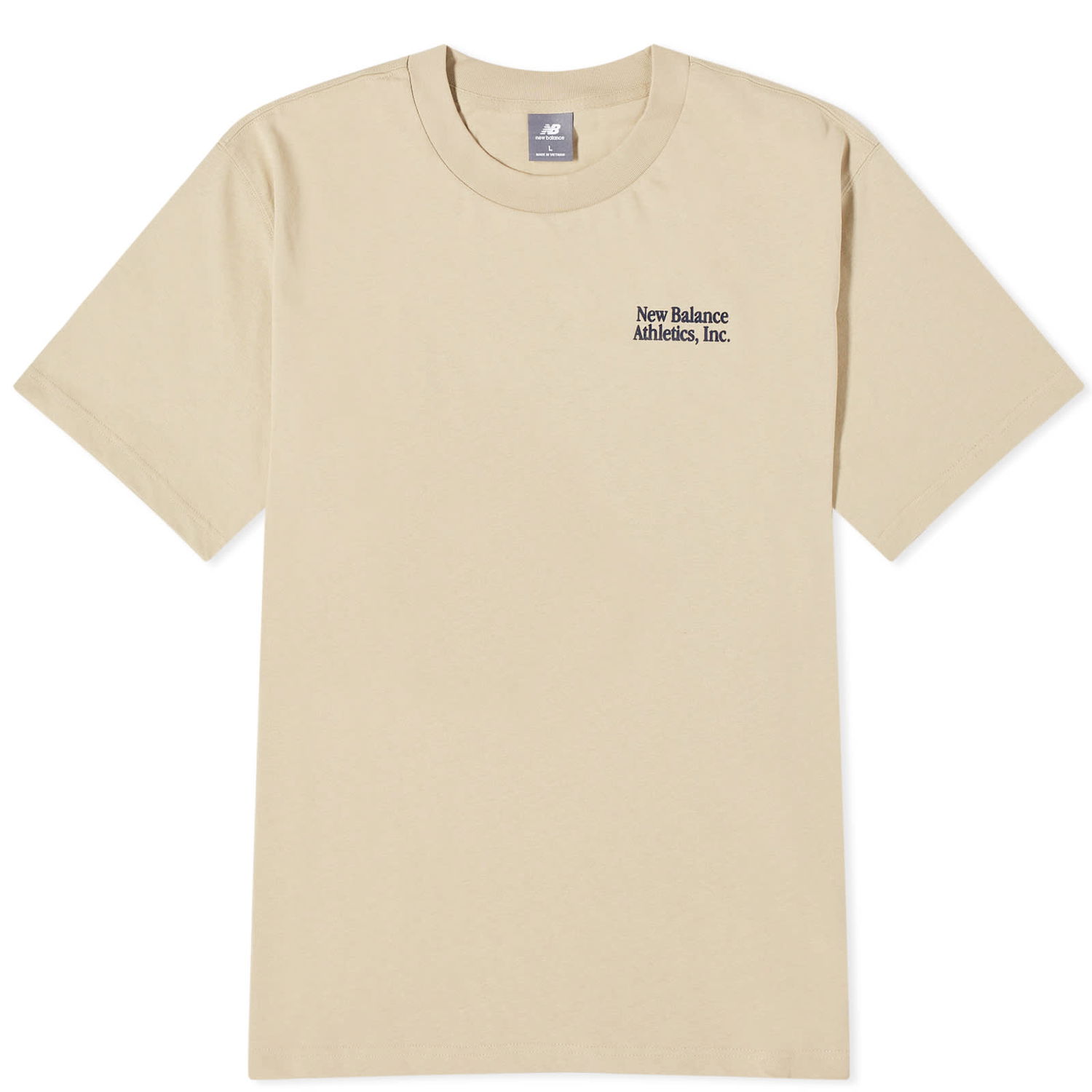 T-shirt New Balance Men's NB Athletics Flocked Relaxed Tee Stoneware Beige | MT41588-SOT, 0