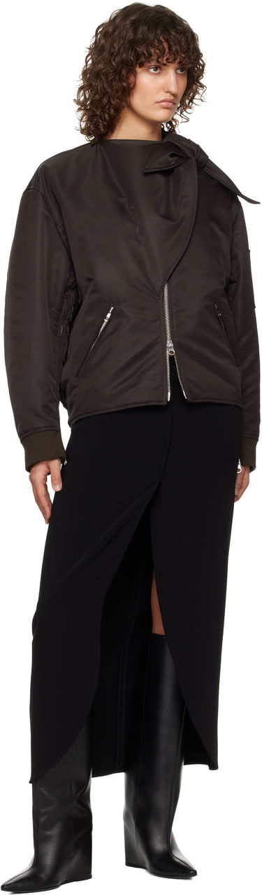 Bomberjakke Courrèges Courrèges Bow Collar Bomber Jacket Sort | 424CBL218NY0020, 3