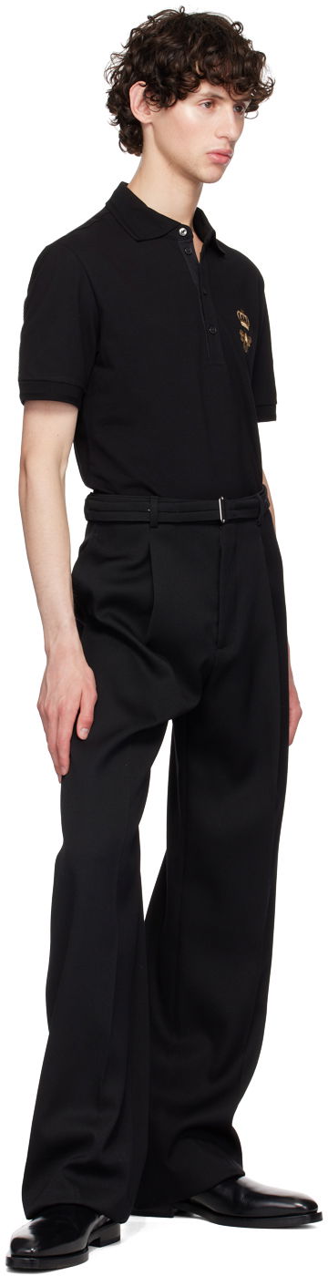 Polo skjorte Dolce & Gabbana Black Embroidered Polo Sort | G8LZ1ZG7WUR, 3