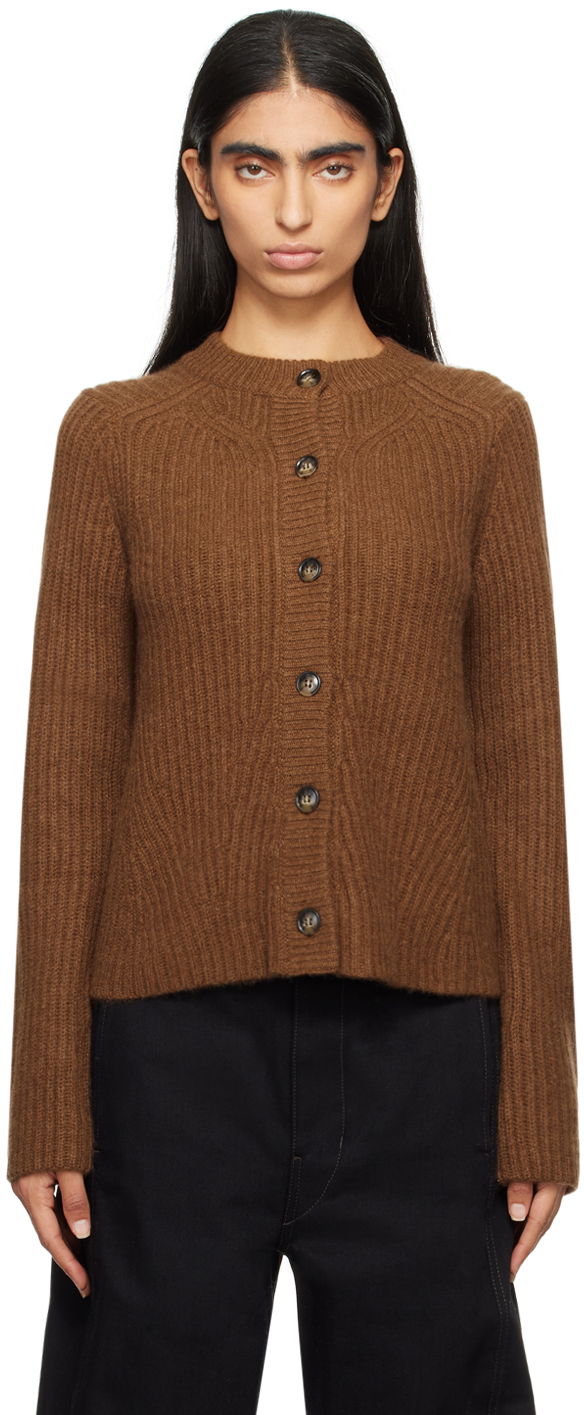 Sweater Loulou de Saison Loulou de Saison Emin Knit Cardigan Brun | EMIN, 0