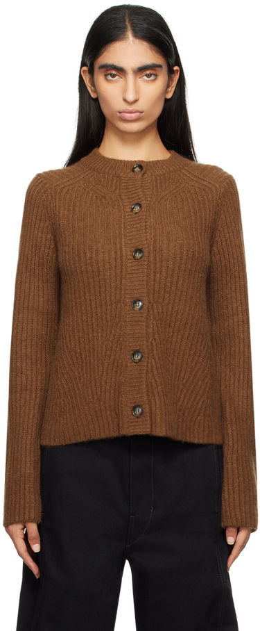 Sweater Loulou de Saison Loulou de Saison Emin Knit Cardigan Brun | EMIN, 0