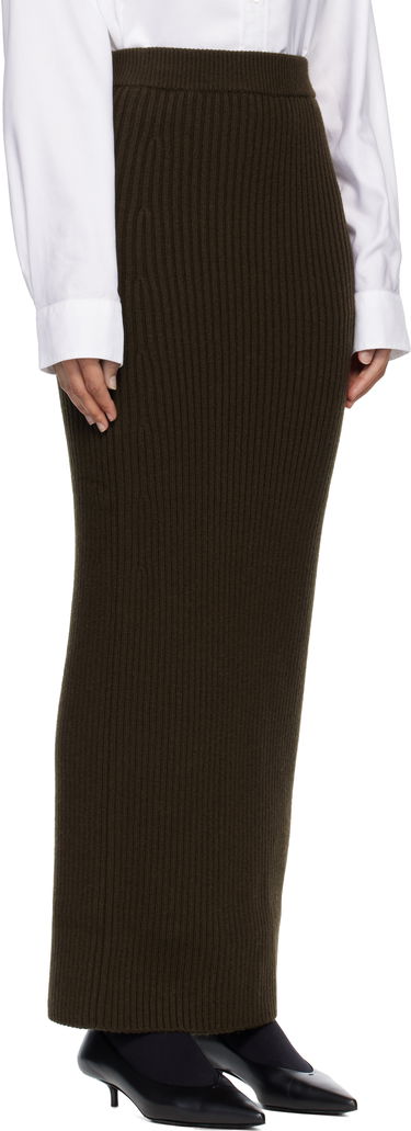Nederdel Max Mara Boris Ribbed Knit Maxi Skirt Grøn | 2521306093600, 1