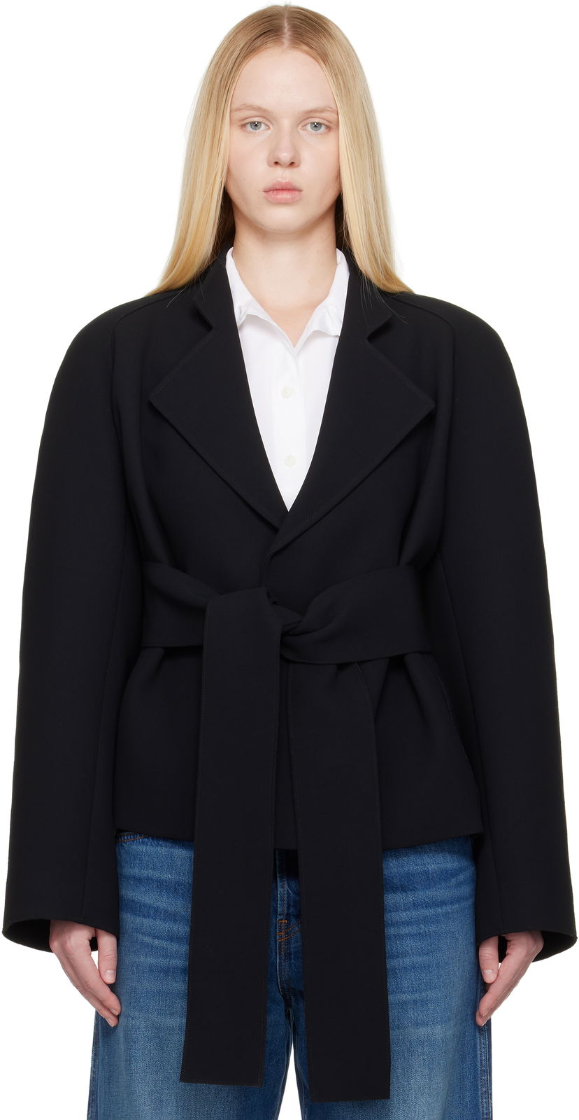Jakke Khaite KHAITE Edith Belted Jacket Sort | 61814114