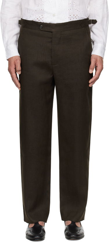 Bukser Bode Bode Lightweight Linen Side-Buckle Trousers Brun | MRS25BT072, 0