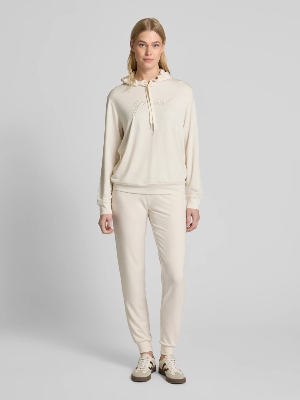 Sweatshirt GUESS Guess Lucia Hoodie Beige | O5GQ00KCQP2-G6K5, 0