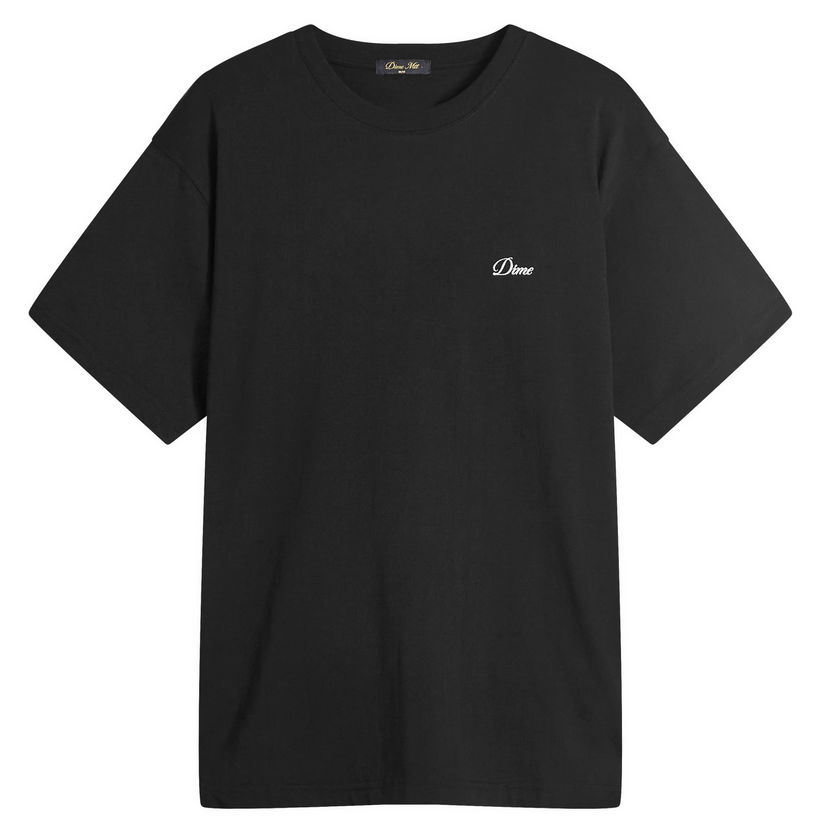 T-shirt Dime Cursive Small Logo T-Shirt, Size Large Sort | DIMESU2539-BLK