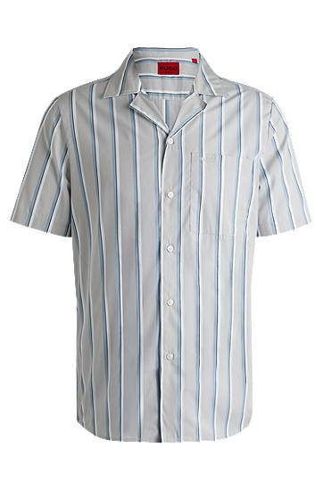 Skjorte BOSS Relaxed Fit Striped Cotton Poplin Shirt Grå | 50539266