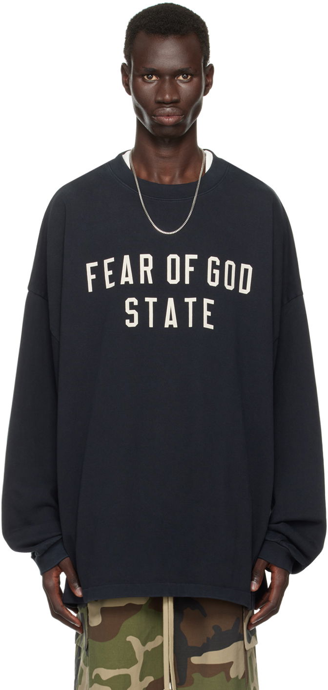 Sweater Fear of God Long Sleeve Crewneck T-Shirt Sort | 125BT242010F, 0