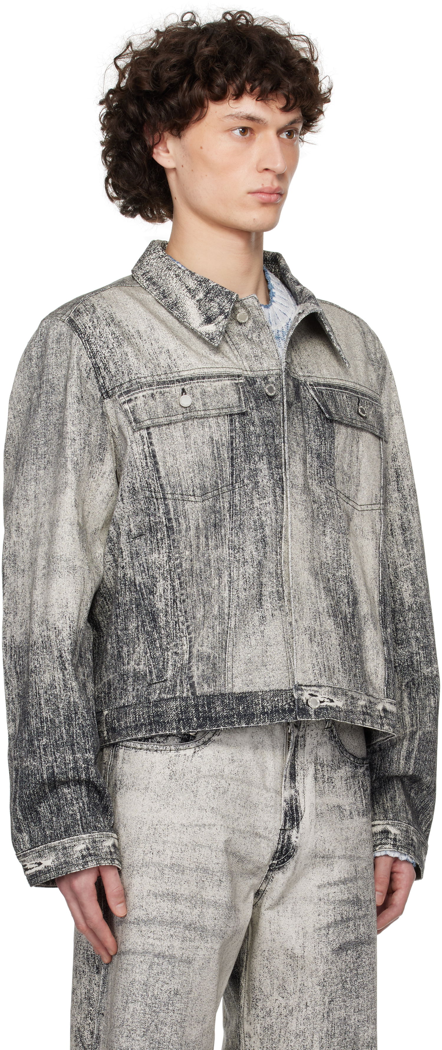 Jakke Camper CAMPERLAB Paint Print Denim Jacket Grå | AU00021-001, 1