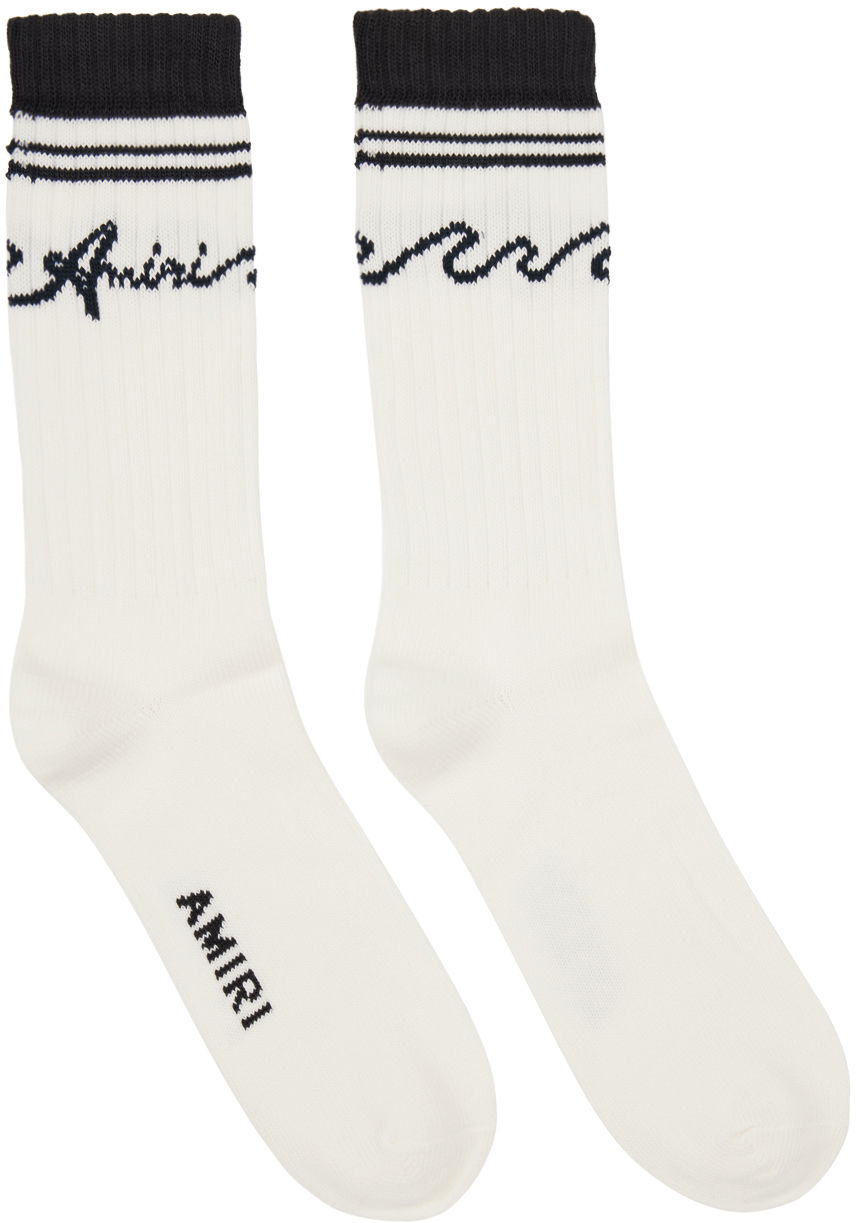 Sokker AMIRI White & Black '' Wave Socks Hvid | AMACSK1010, 0