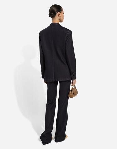 Jakke Dolce & Gabbana Double-breasted Silk And Cotton Denim Jacket Blå | F2941DG8LW8S9001, 2