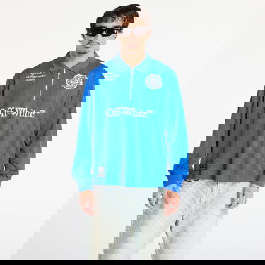 Polo skjorte Off-White Lion Nation Soccer L/S Polo Blå | OMAD00QF25JER0034601, 0