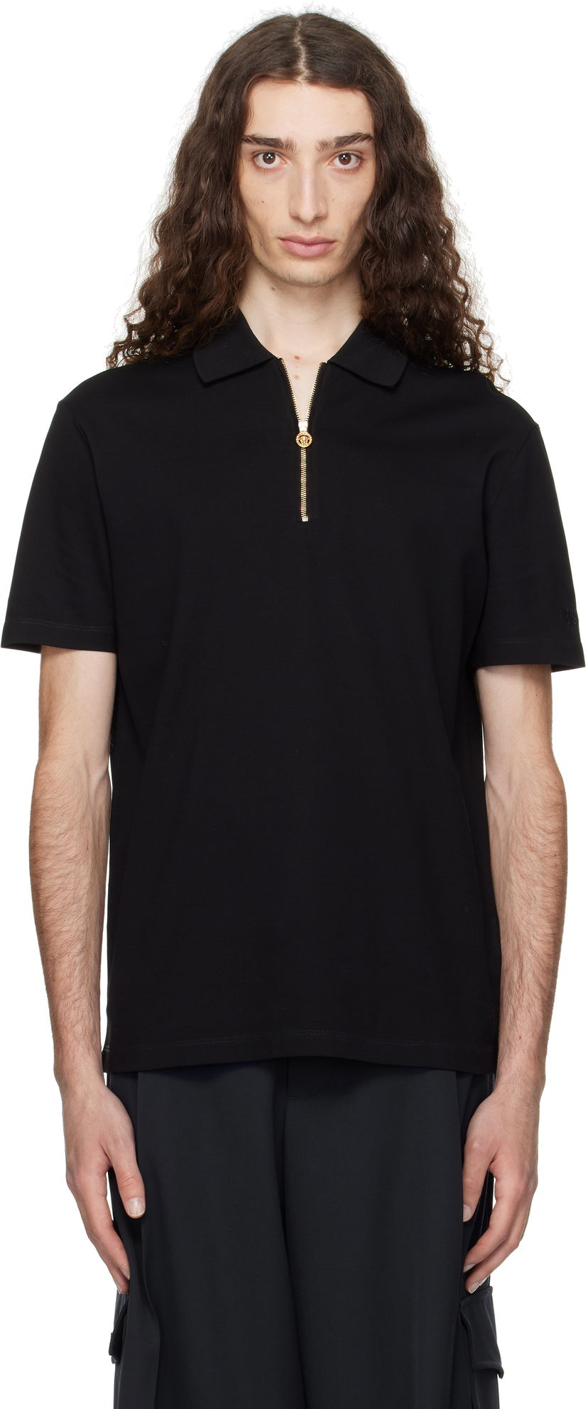Polo skjorte Versace Versace Medusa Zip Polo Sort | 1018848_1A13492
