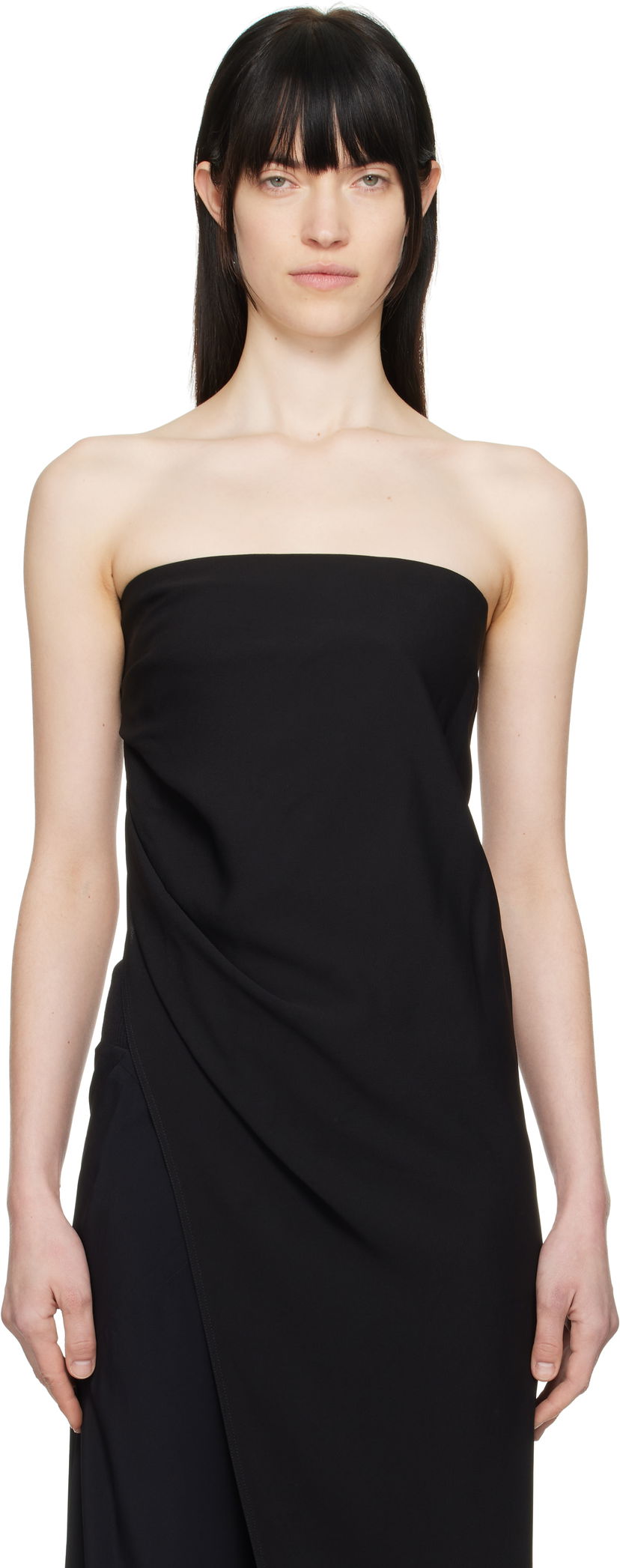 Kjole Rick Owens Rick Owens Hollywood Lido Draped Strapless Top Sort | RP01E7135 Y