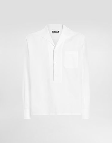 Skjorte Dolce & Gabbana Dolce & Gabbana Three-Button Linen Shirt Hvid | G5ND3TFU4JBW0800, 0