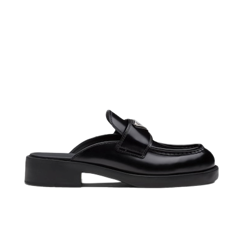 Sneakers og sko Prada 40mm Mule Black Brushed Leather Sort | 1D652M_ULS_F0002_F_040